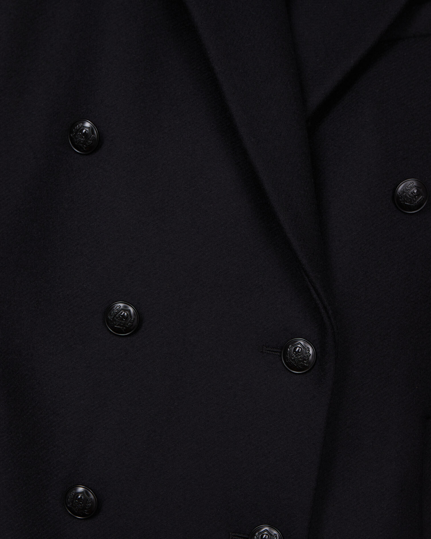 Manteau long noir en laine, BLACK, hi-res image number null