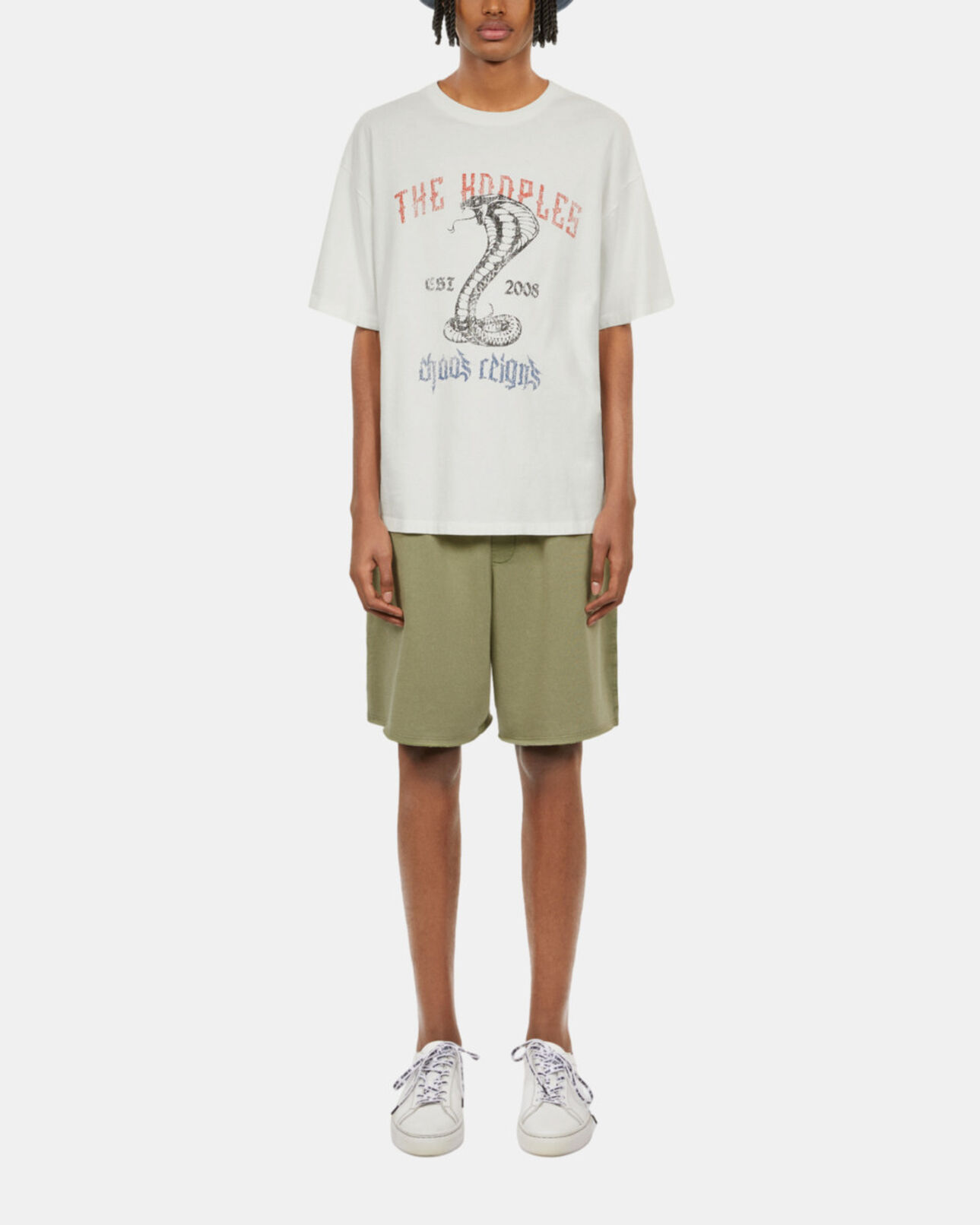 The Kooples MEN ECRU ecru t-shirt with chaos snake serigraphy