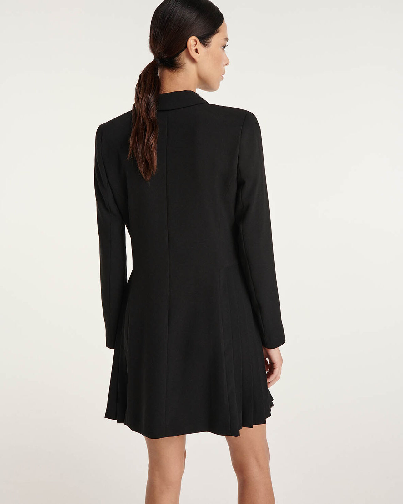 The Kooples FEMME BLACK robe façon veste plissée noire