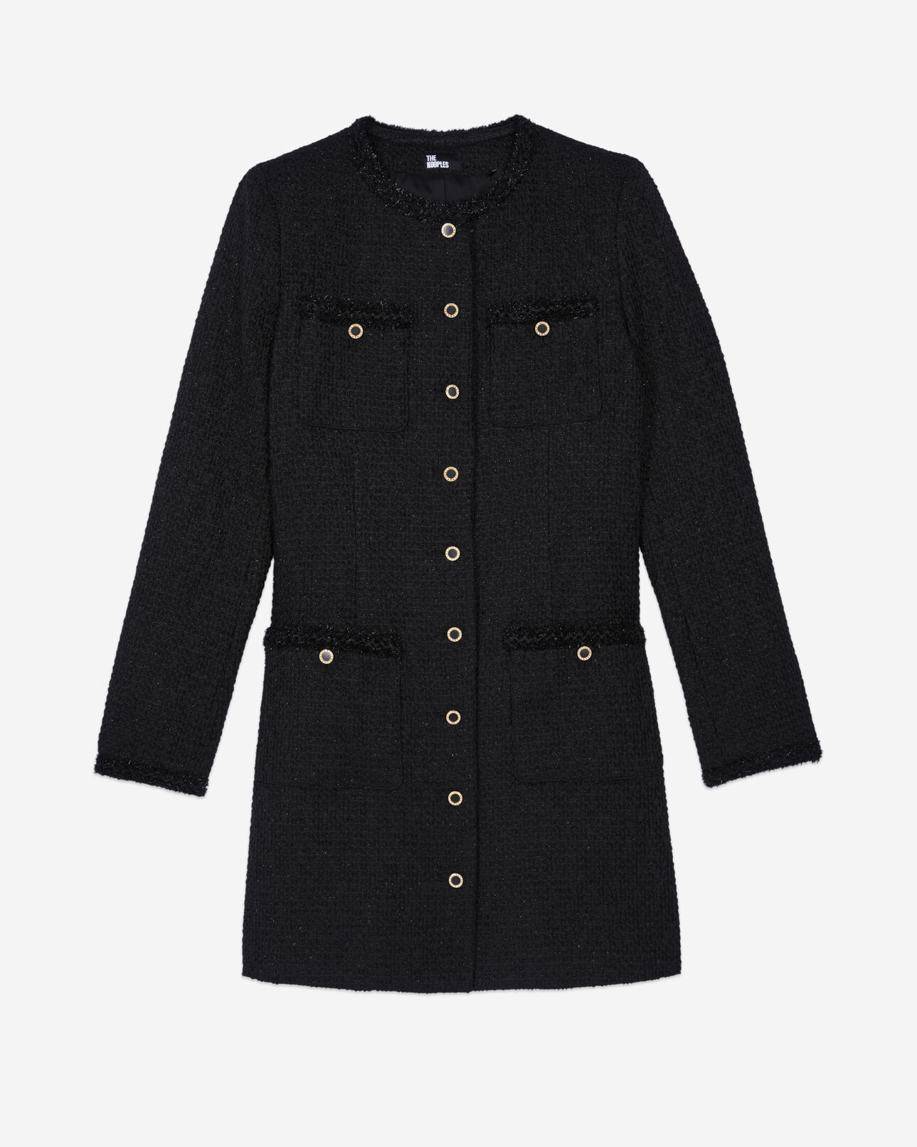 The Kooples WOMEN BLACK short black tweed dress
