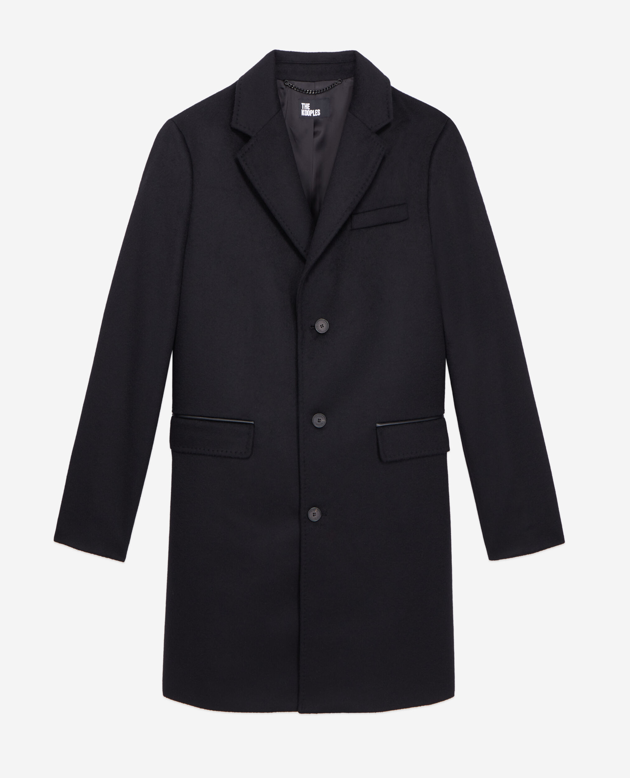 Long black cashmere coat, BLACK, hi-res image number null