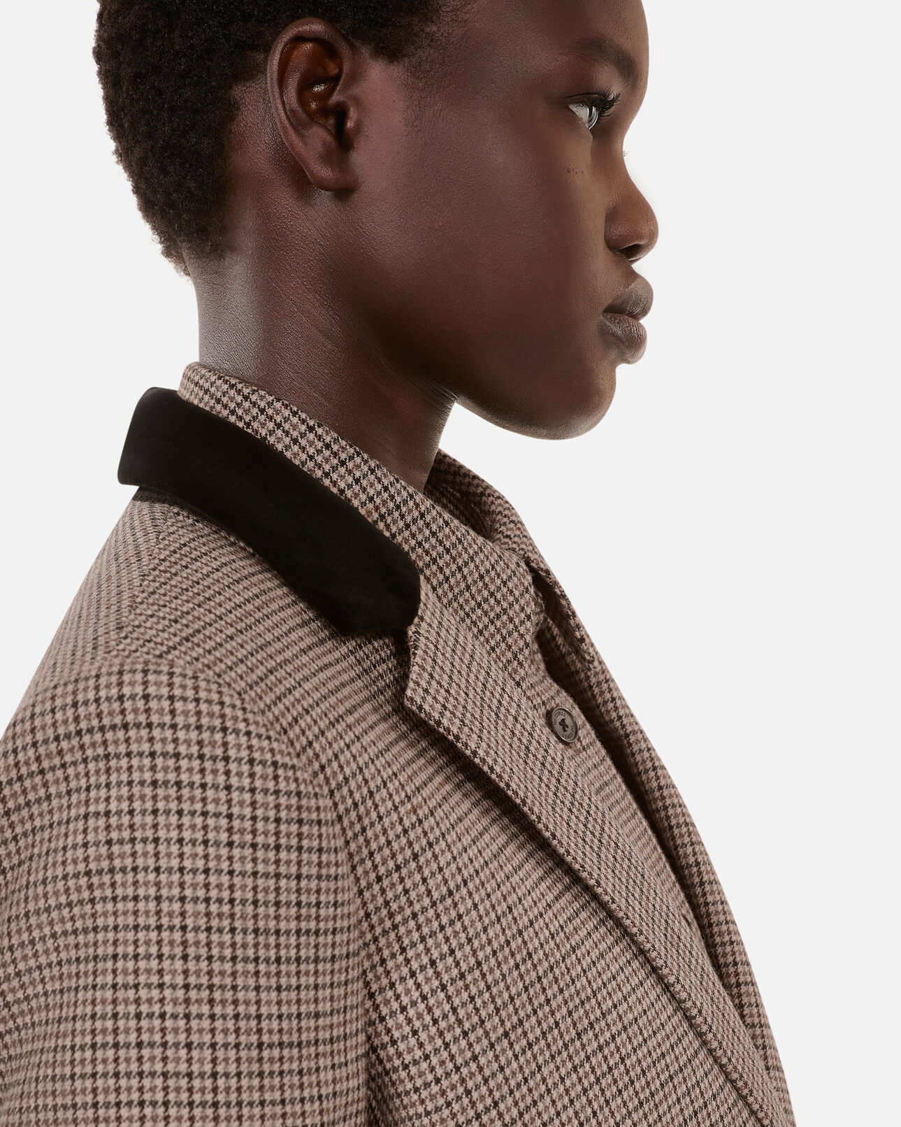 The Kooples WOMEN BEIGE-BROWN beige houndstooth suit jacket