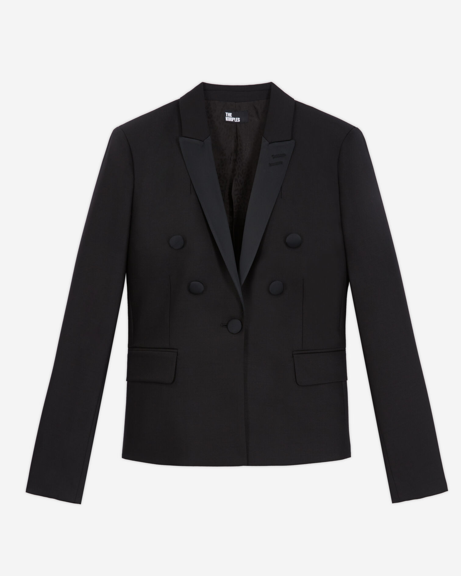 Black wool suit jacket, BLACK, hi-res image number null
