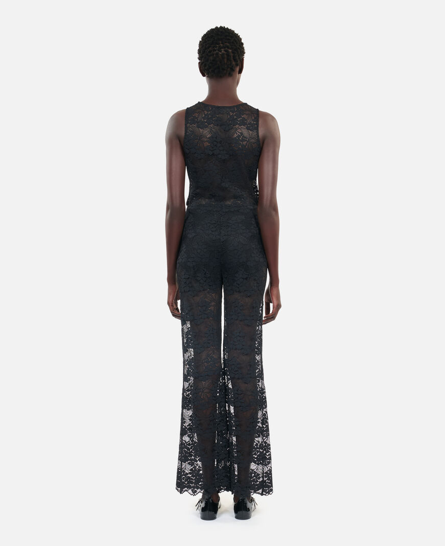 The Kooples WOMEN BLACK black lace trousers