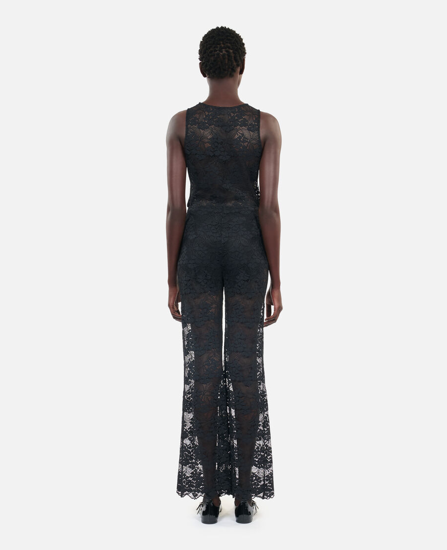 The Kooples WOMEN BLACK black lace trousers