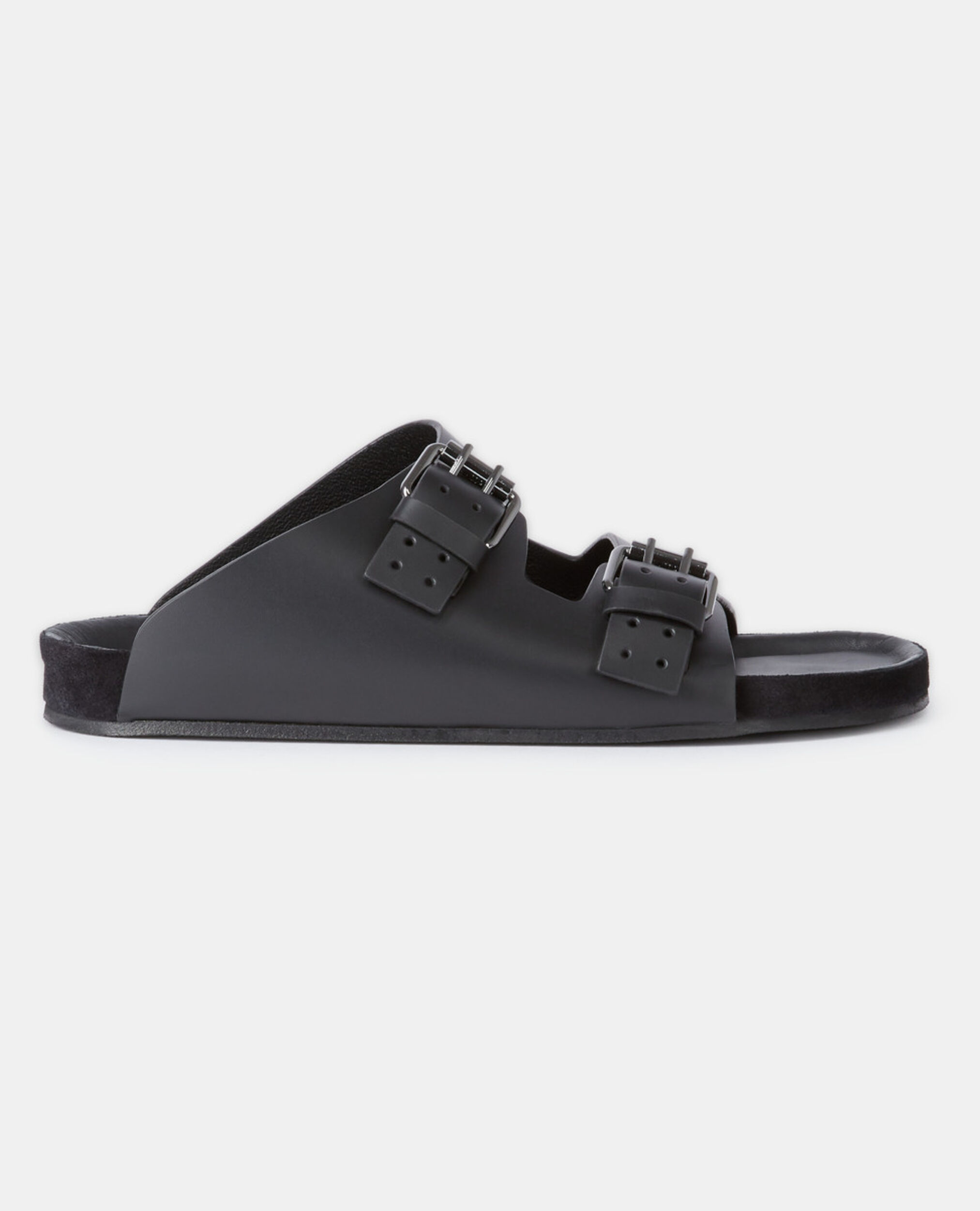 Sandales en cuir noir, BLACK, hi-res image number null