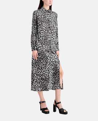 The Kooples MUJER BLACK WHITE LEOPARD camisa estampada seda