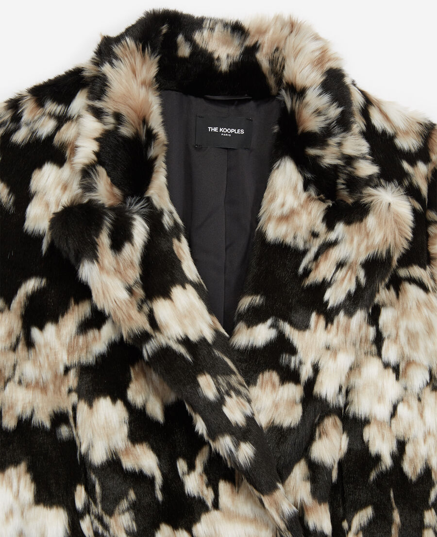 faux fur coat with leopard print
