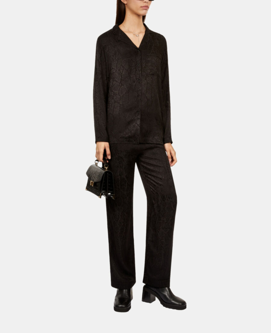 The Kooples FEMME BLACK sac emily small effet crocodile en cuir noir