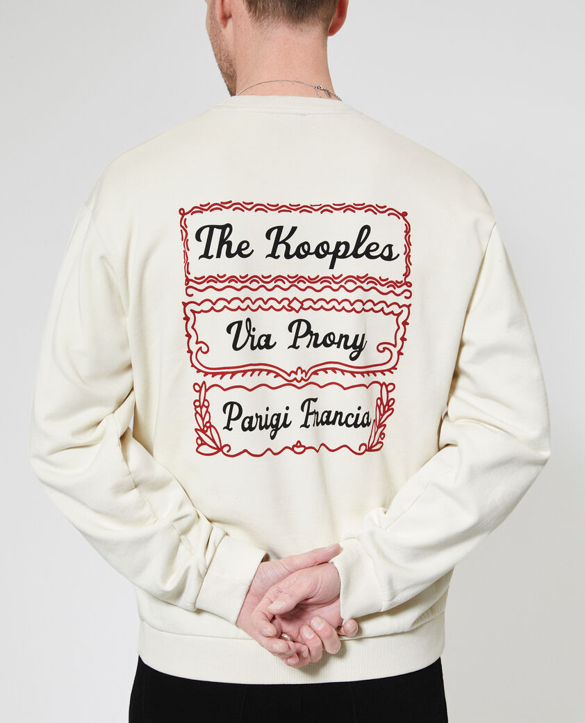 The Kooples HOMME LIGHT BEIGE sweatshirt avec s&eacute;rigraphie via prony beige