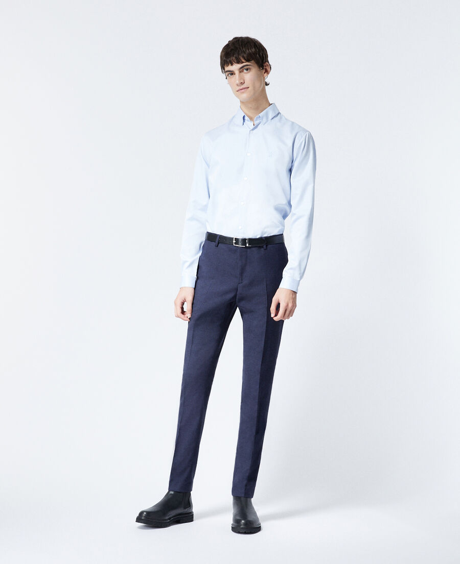 pantalon costume laine bleu marine