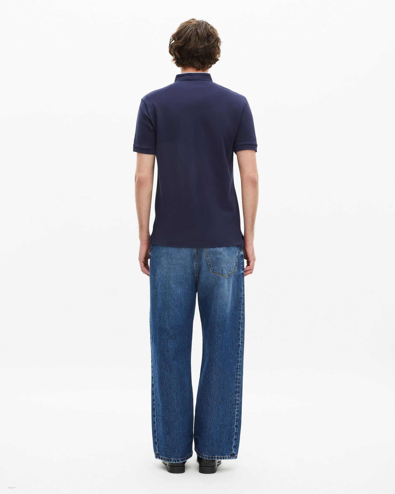 The Kooples HOMME NAVY/ PIPING NAVY polo en coton piqué bleu marine