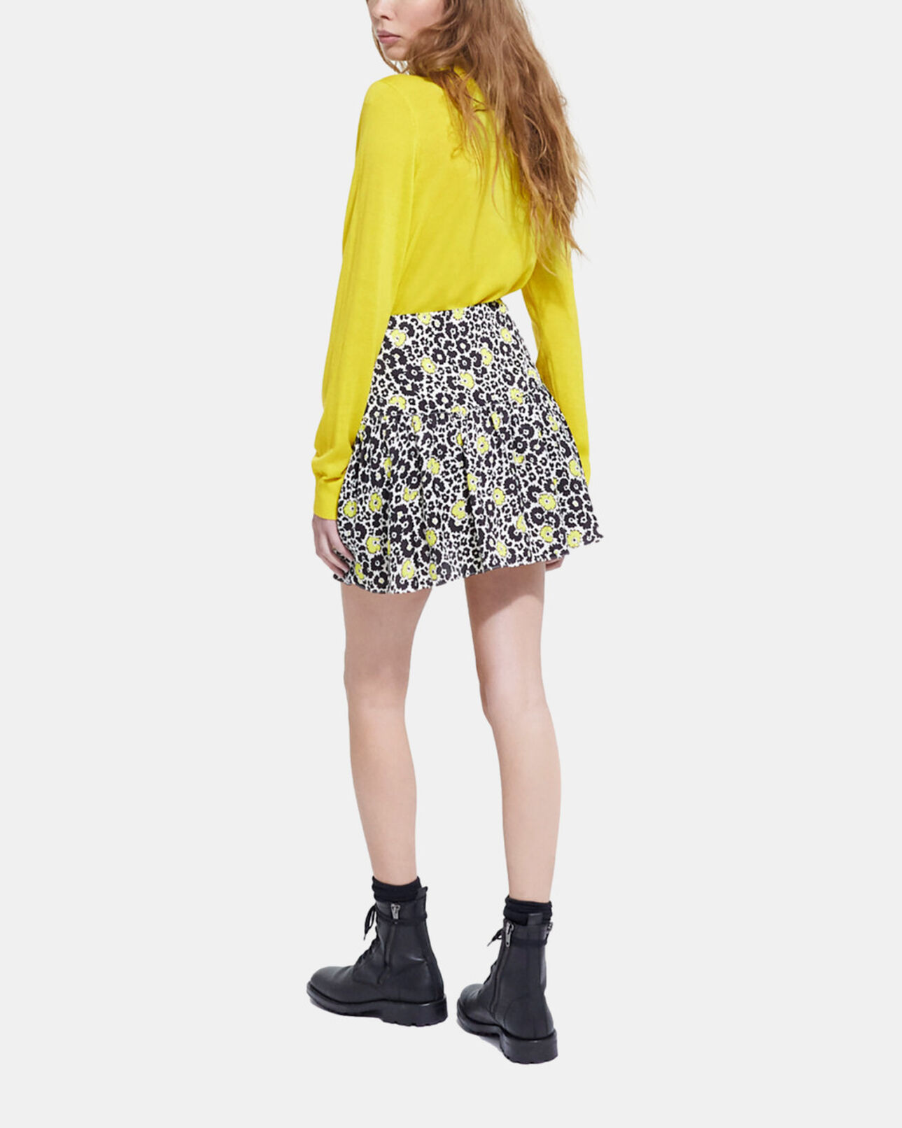 The Kooples FEMME ECRU / YELLOW jupe courte imprimée