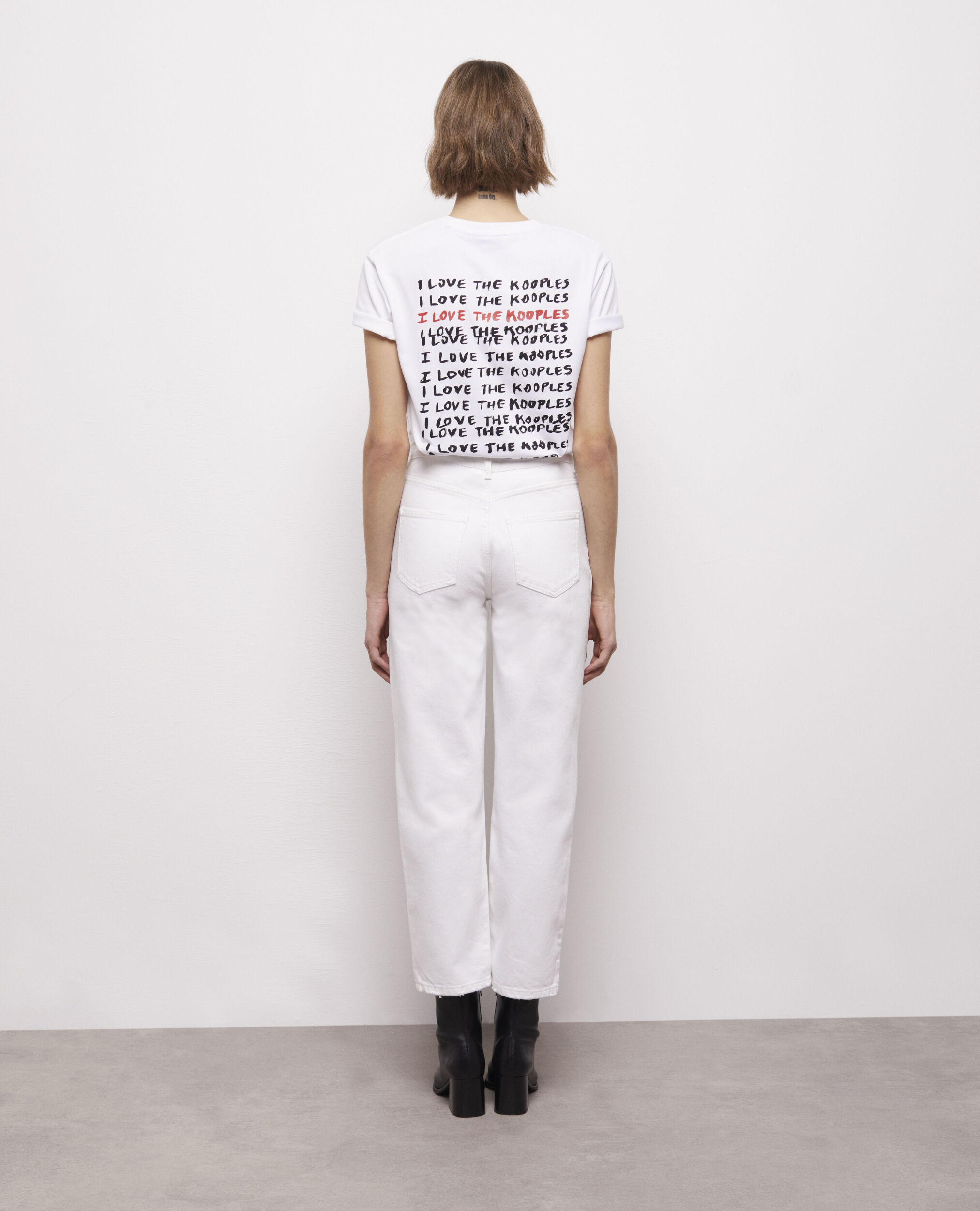 White straight-cut jeans, WHITE, hi-res image number null