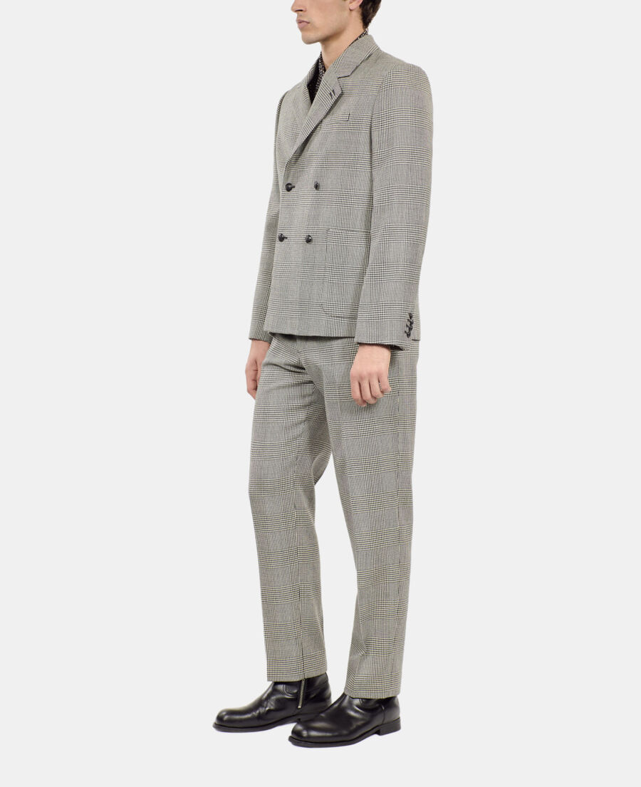 The Kooples MEN BLACK WHITE black and white houndstooth wool suit jacket