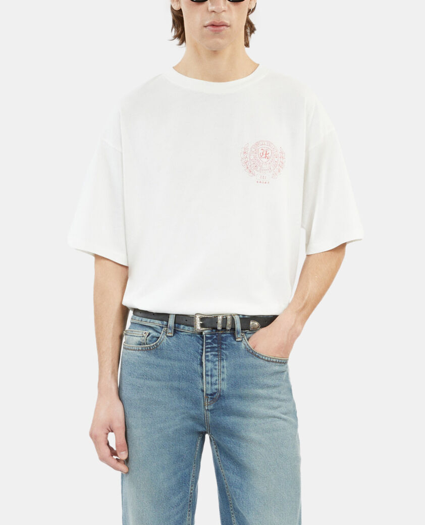 The Kooples HOMME ECRU t-shirt avec s&eacute;rigraphie &eacute;cru