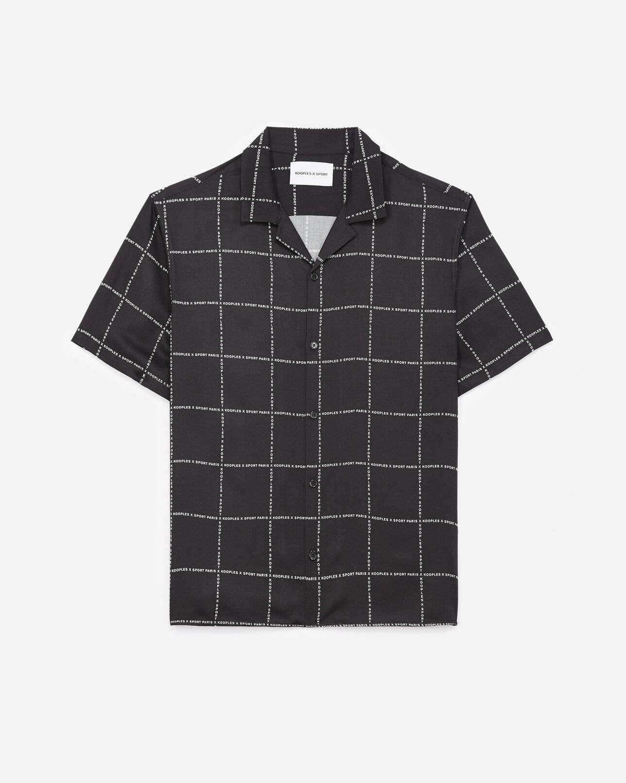The Kooples HOMBRE BLACK WHITE camisa manga corta negra cuadros