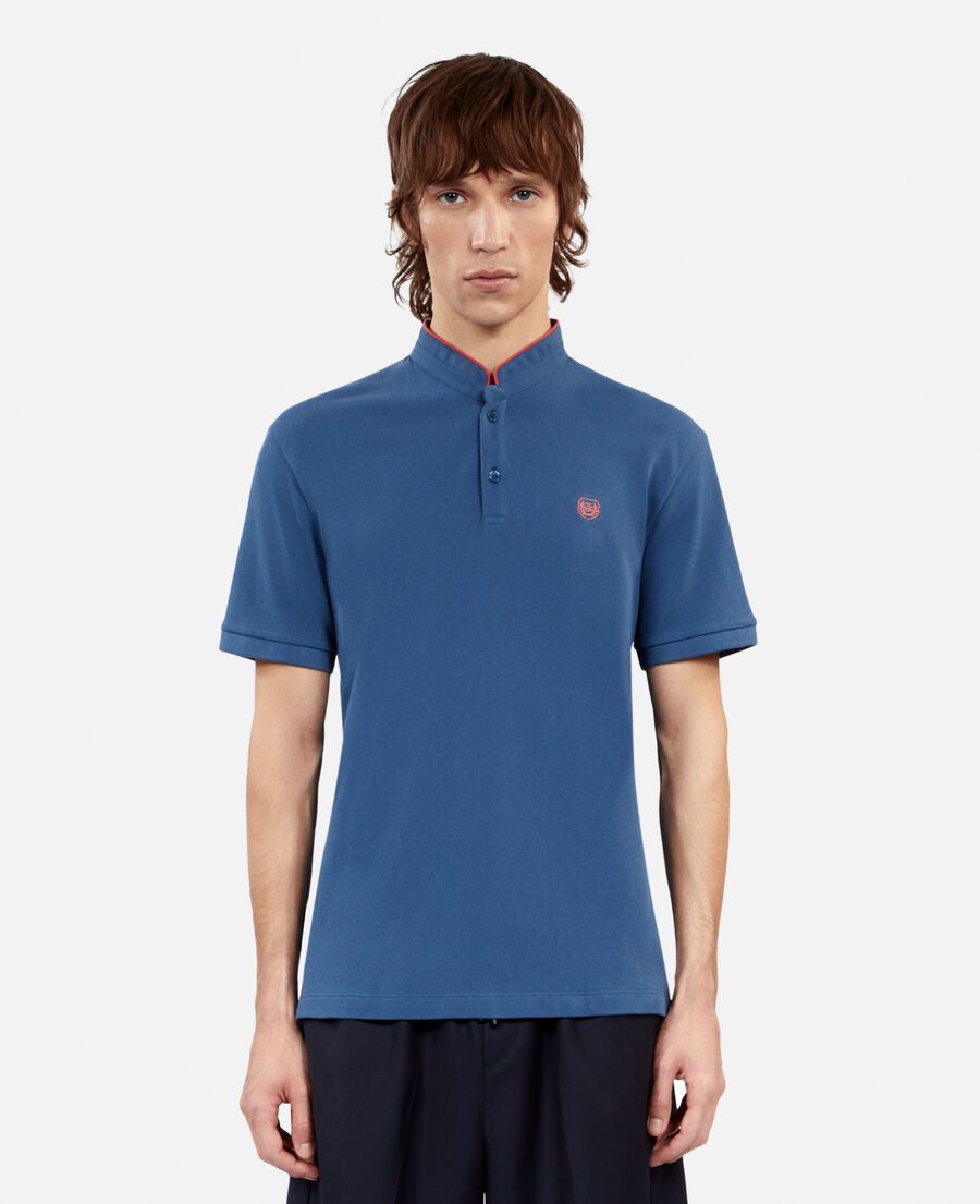 royal blue cotton pique polo t-shirt