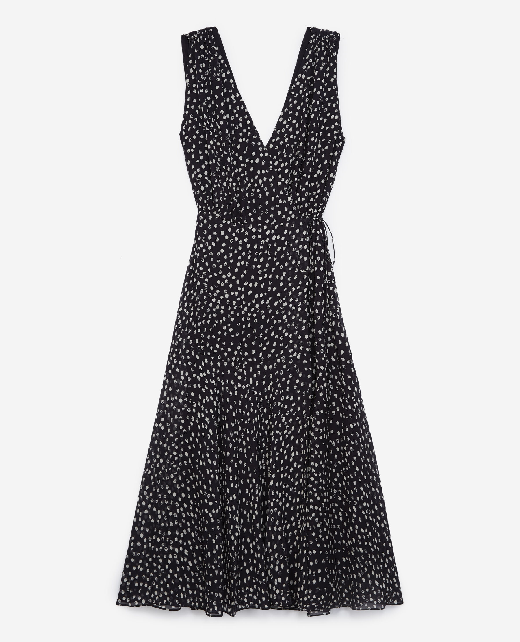 Navy blue wrap dress with polka dots The Kooples US