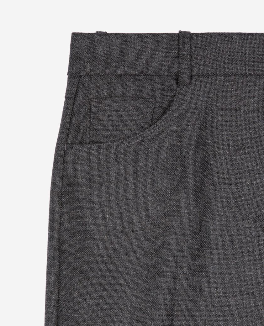 The Kooples WOMEN BLACK dark gray wool bootcut tailored pants
