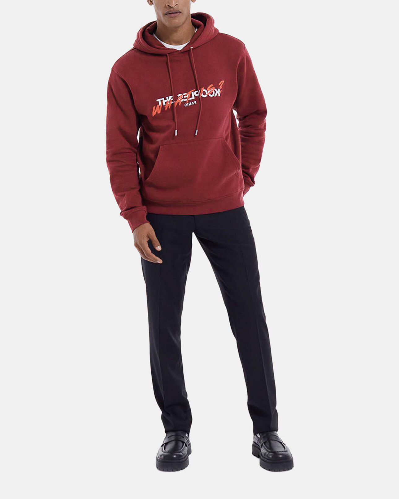 The Kooples HOMME MARRON sweat capuche coton bordeaux imprimé what is