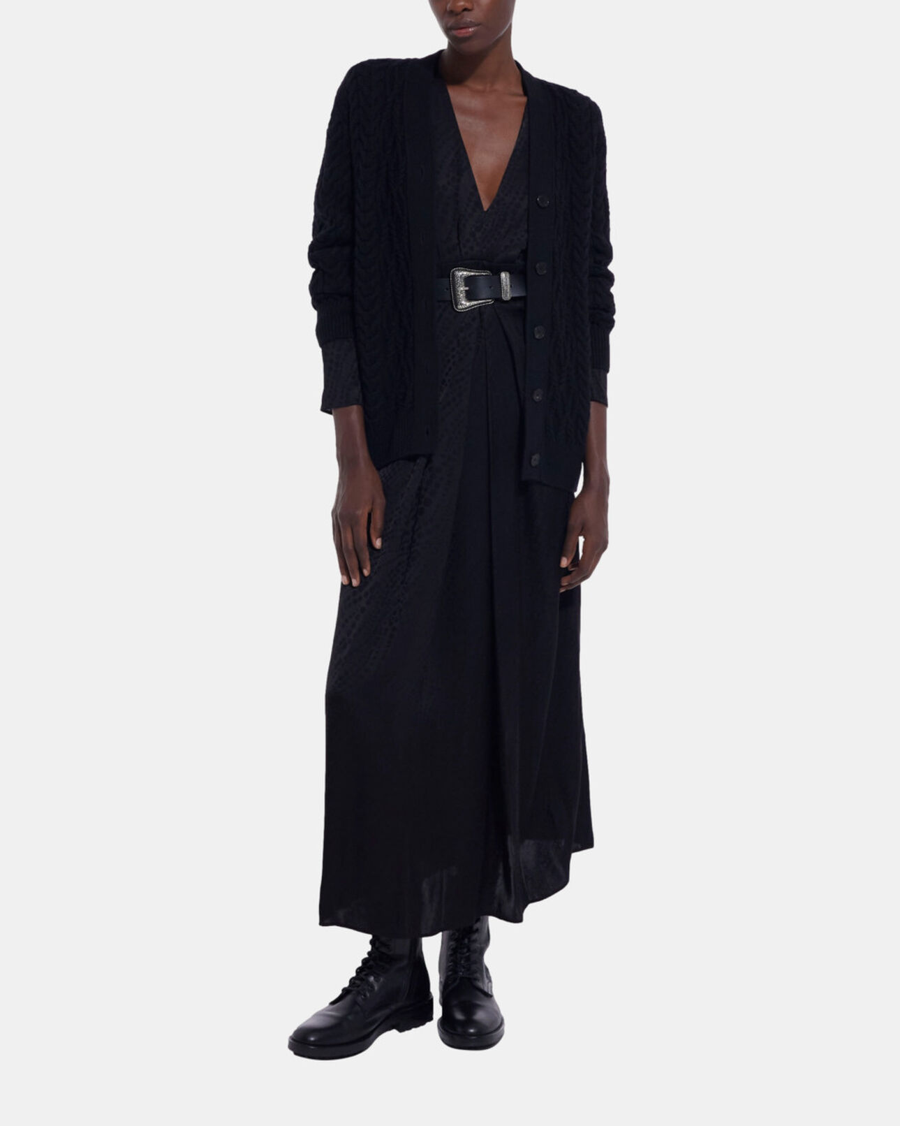 The Kooples FEMME BLACK cardigan en laine noir