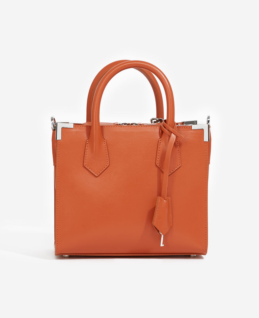 medium ming bag in smooth burnt orange leather