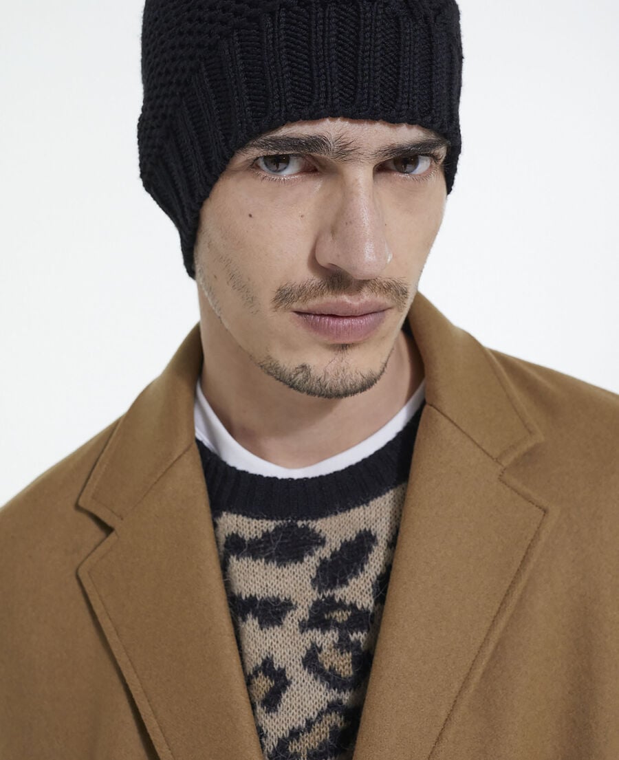 The Kooples MIXTE BLACK bonnet en laine noir