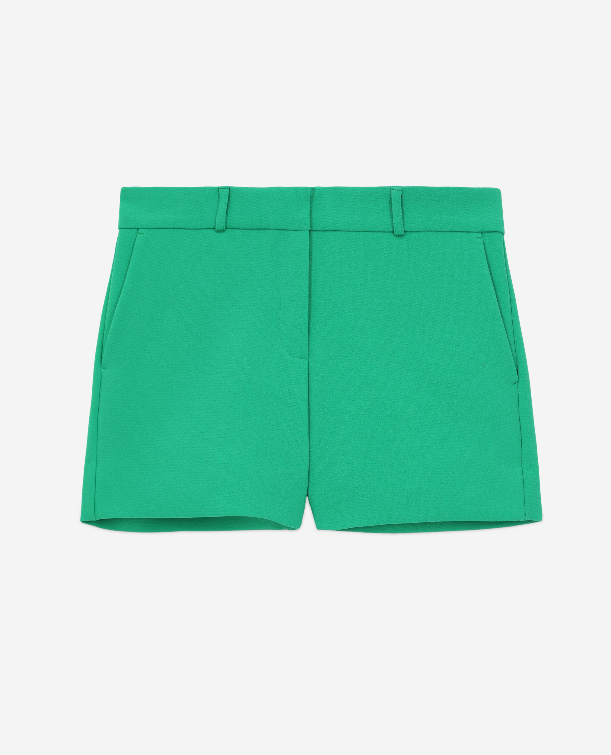 Grüne Anzugshorts aus Krepp, GREEN, hi-res image number null