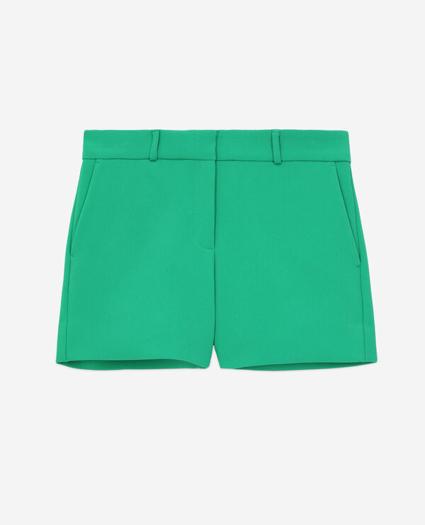 grüne anzugshorts aus krepp