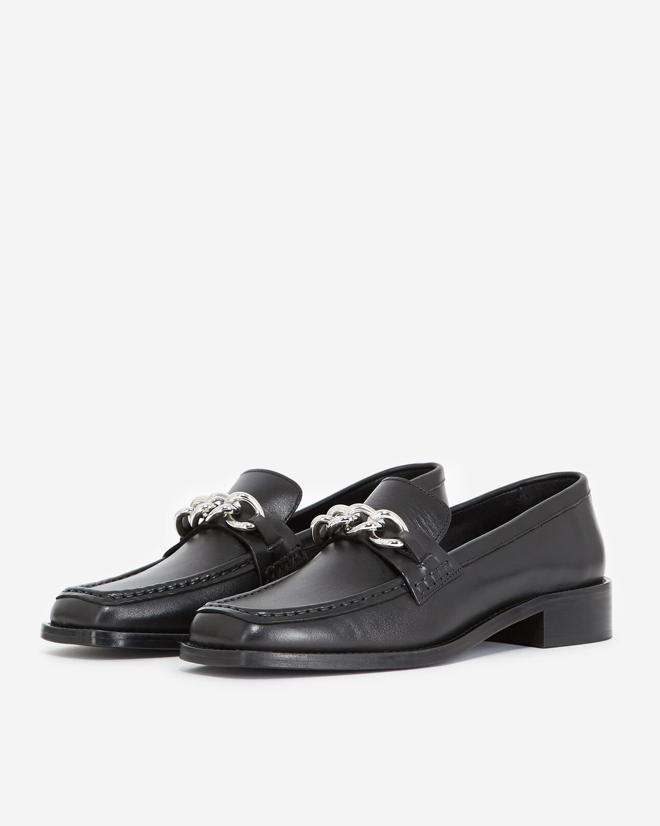 The Kooples FEMME BLACK mocassins noir boucle argent