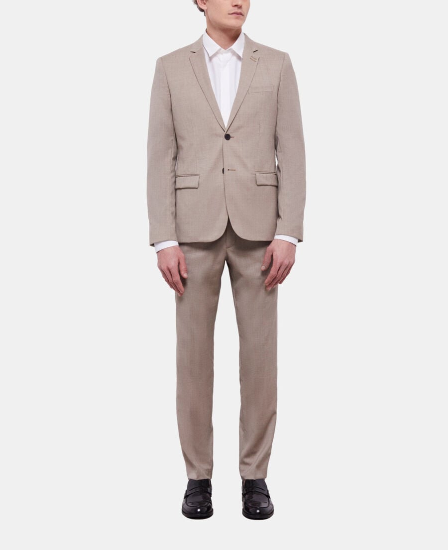 The Kooples H BEIGE MELANGE beige wool suit jacket