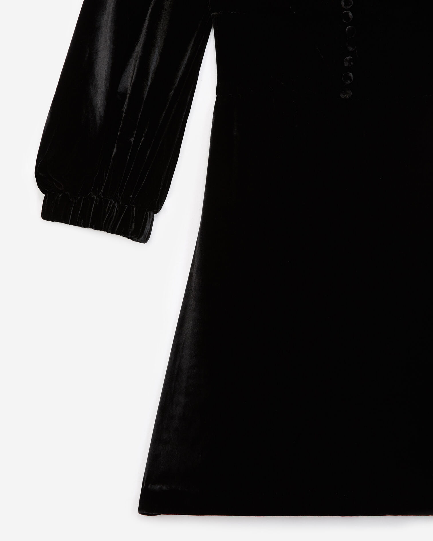 Black bustier dress in velvet, BLACK, hi-res image number null