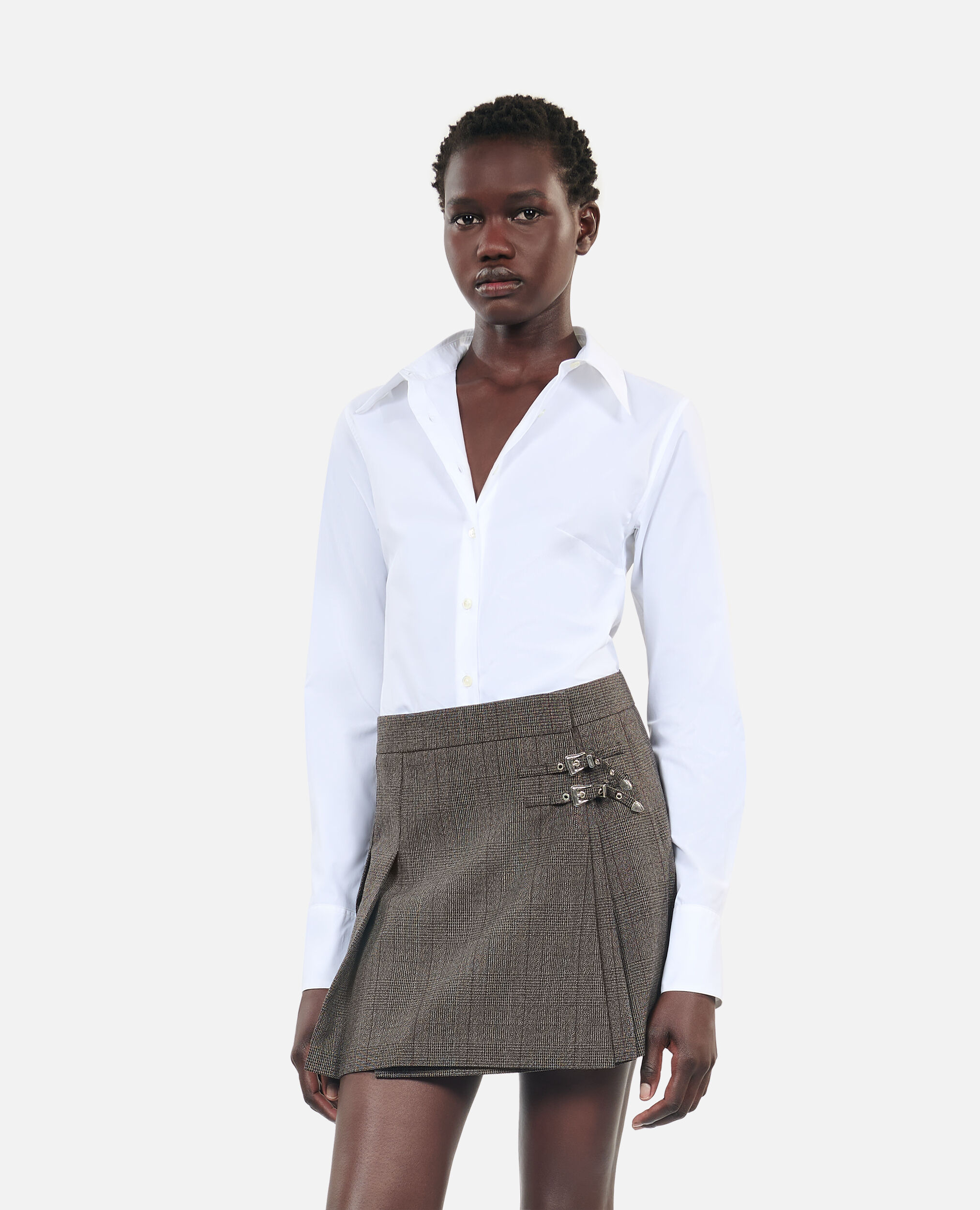 White poplin shirt, WHITE, hi-res image number null