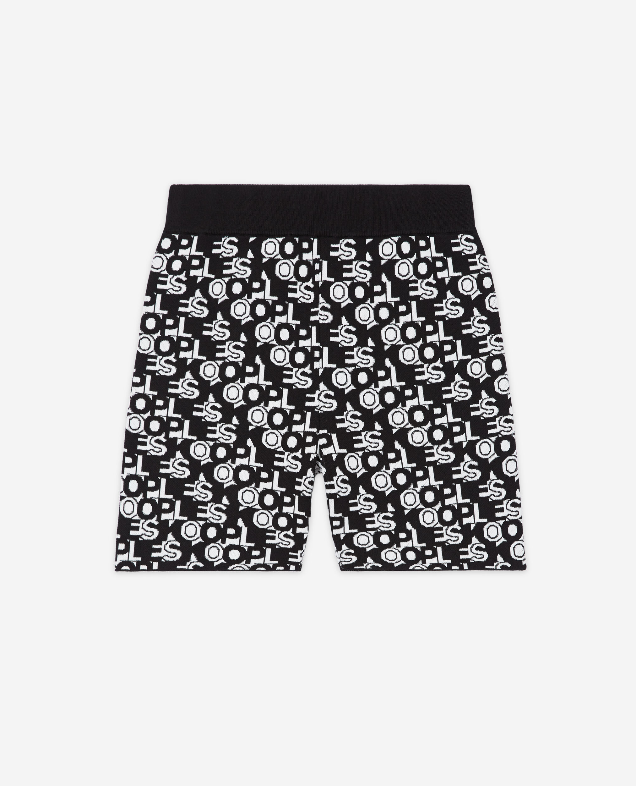 Knit cycling shorts with logo, BLACK WHITE, hi-res image number null