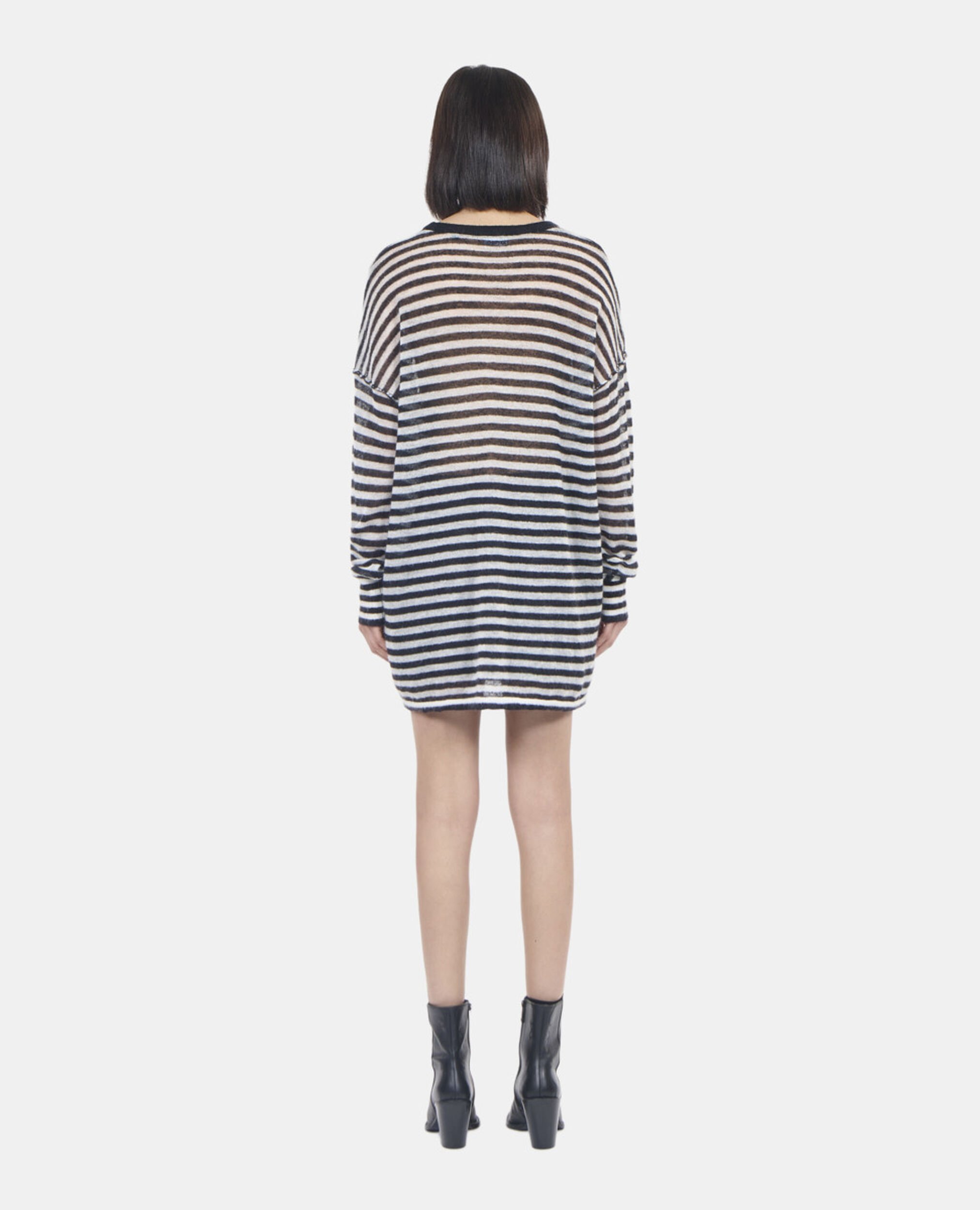 Gestreifter Pullover aus Mohair und Wolle, BLACK / WHITE, hi-res image number null