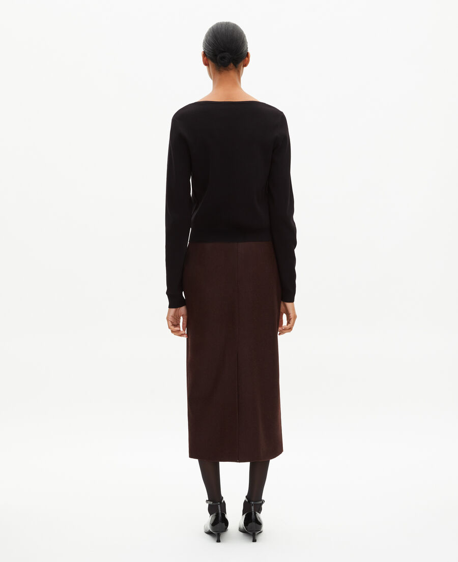 The Kooples WOMEN BLACK trompe l'oeil effect sweater with black lace