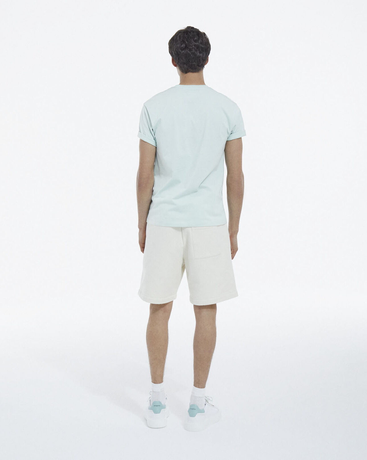 The Kooples HOMME GRIS BLEU t-shirt vert logo the kooples contrasté