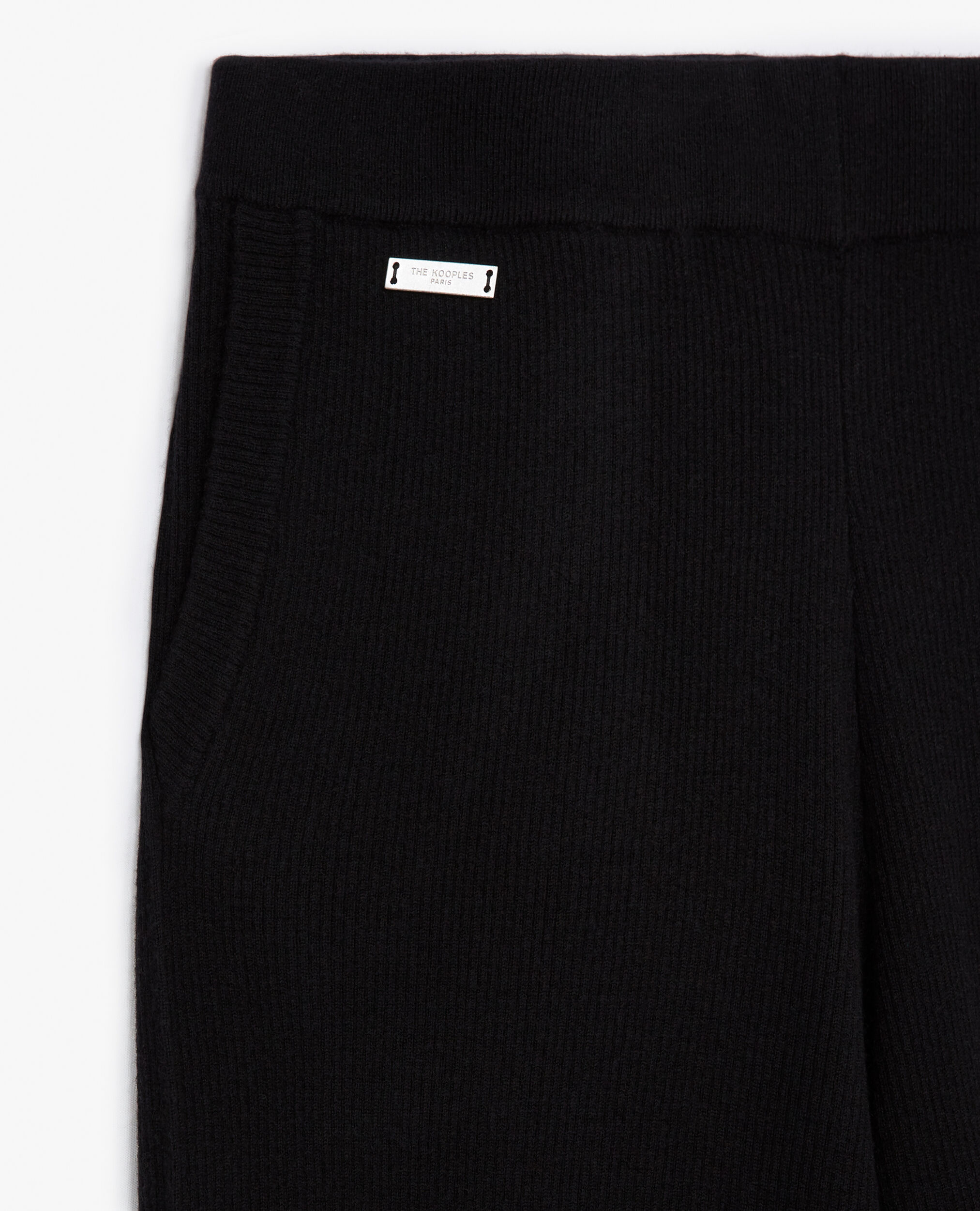 Roomy black wool and cashmere pants | The Kooples