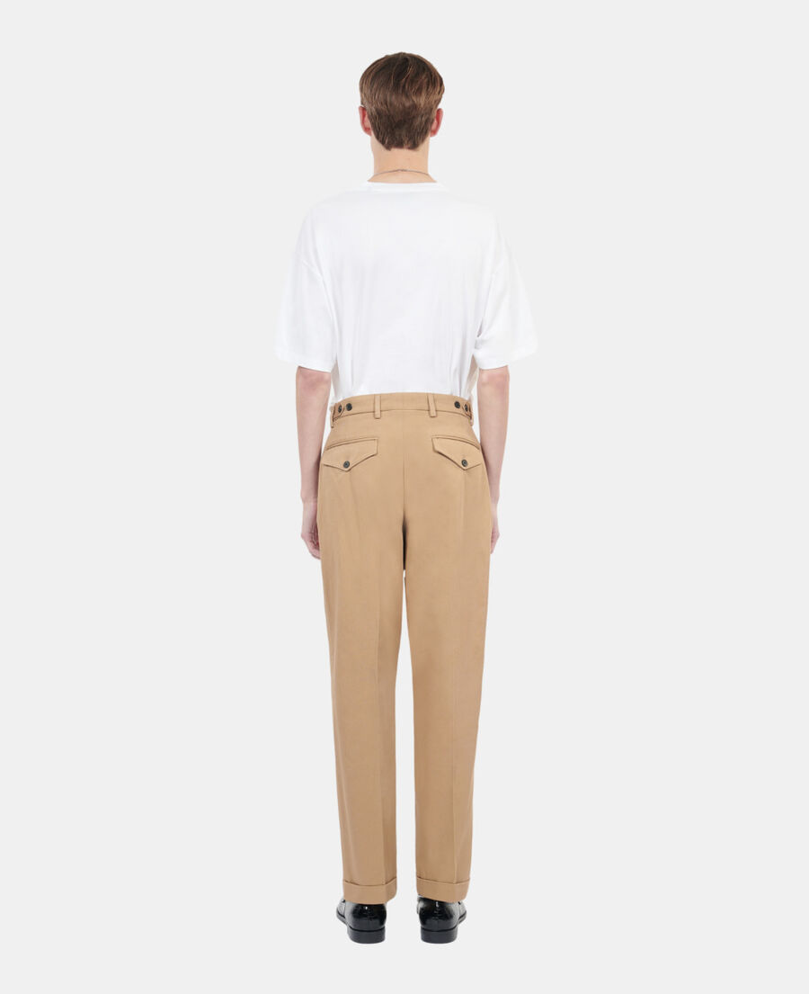 The Kooples MEN CAMEL camel cotton trousers