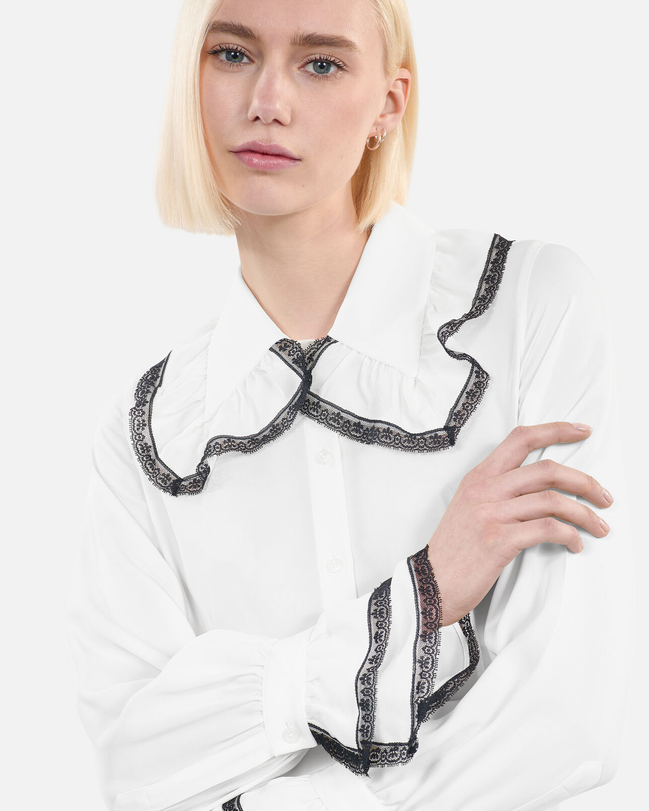 The Kooples MUJER WHITE camisa seda blanca