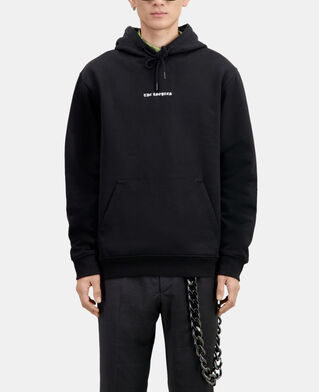 The Kooples HOMME BLACK sweatshirt &agrave; capuche avec s&eacute;rigraphie noir