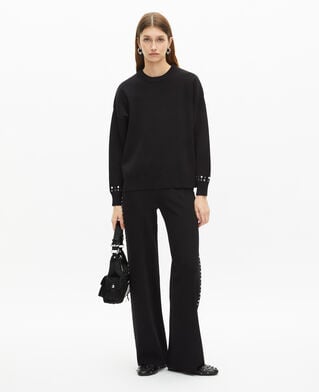 The Kooples FEMME BLACK sweatshirt avec studs noir