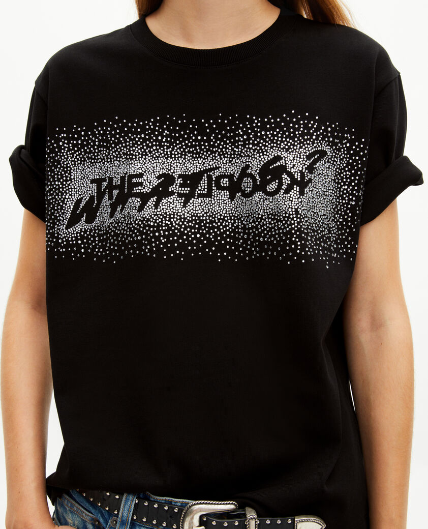 The Kooples DAMEN BLACK t-shirt what is mit strasssteinen schwarz