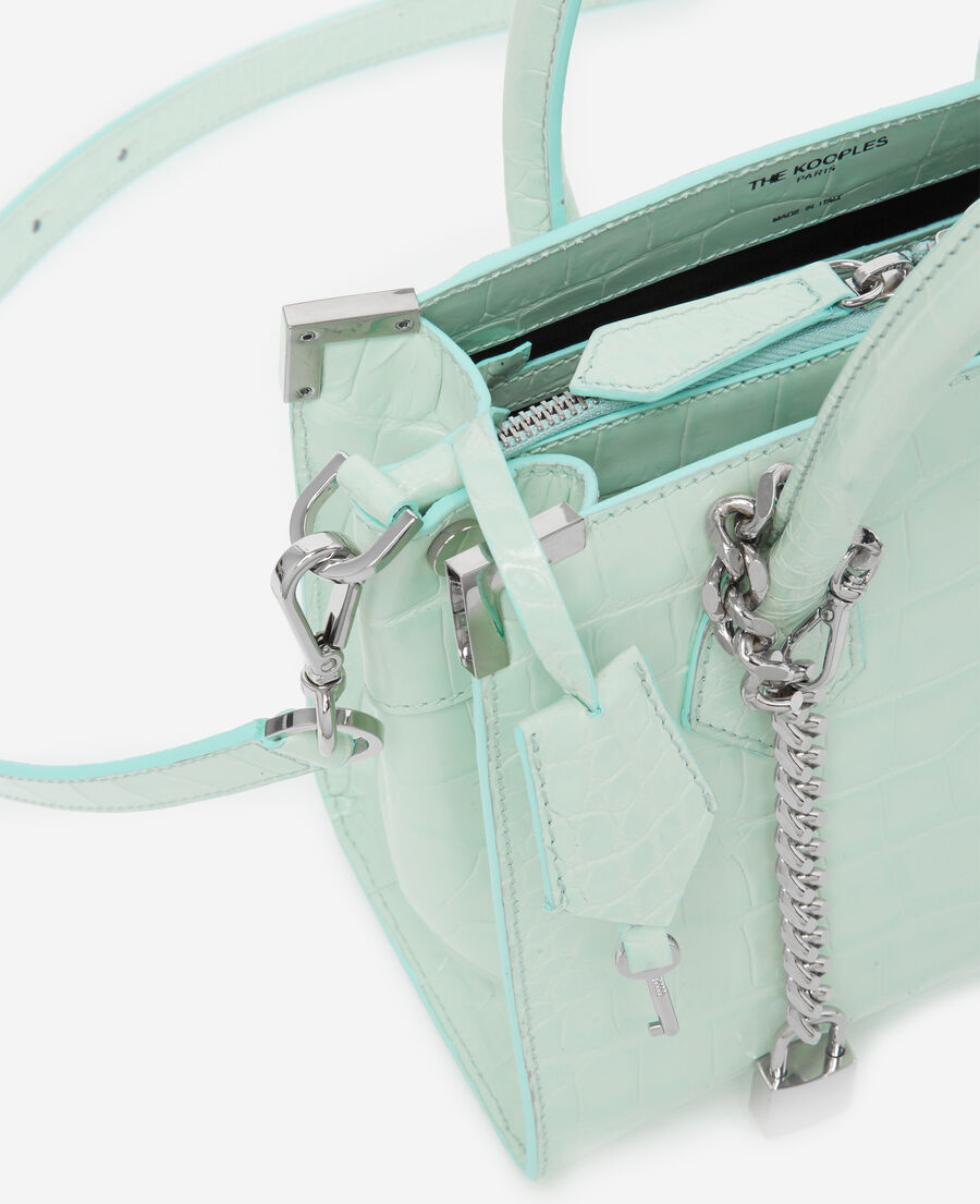 sac medium ming vert menthe métallerie argentée