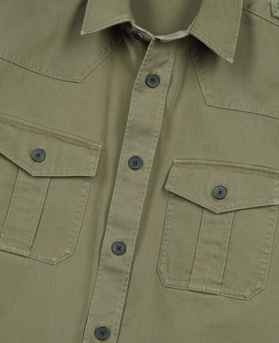 The Kooples MEN OLIVE NIGHT khaki officer style overshirt