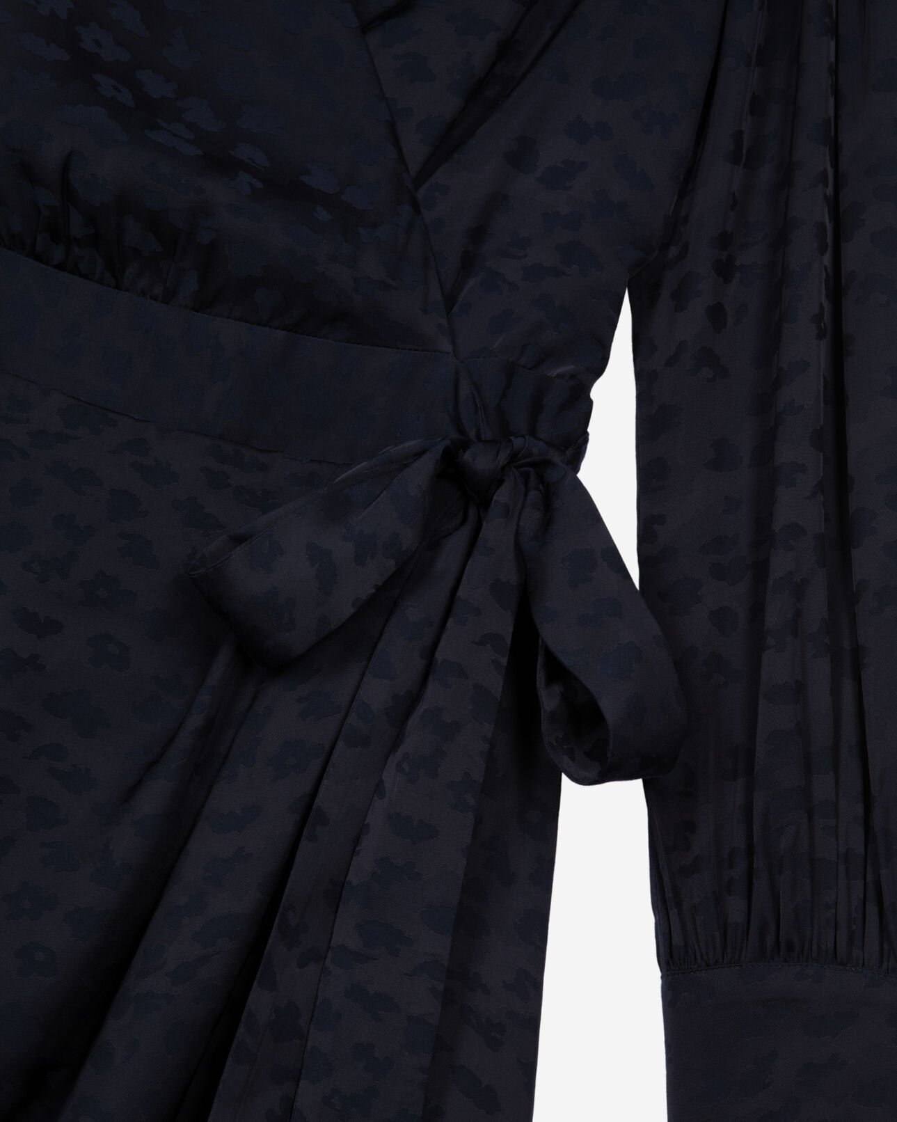 The Kooples WOMEN NAVY short navy jacquard wrap dress