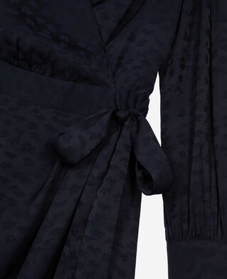 The Kooples DAMEN NAVY kurzes wickelkleid aus jacquard in marine