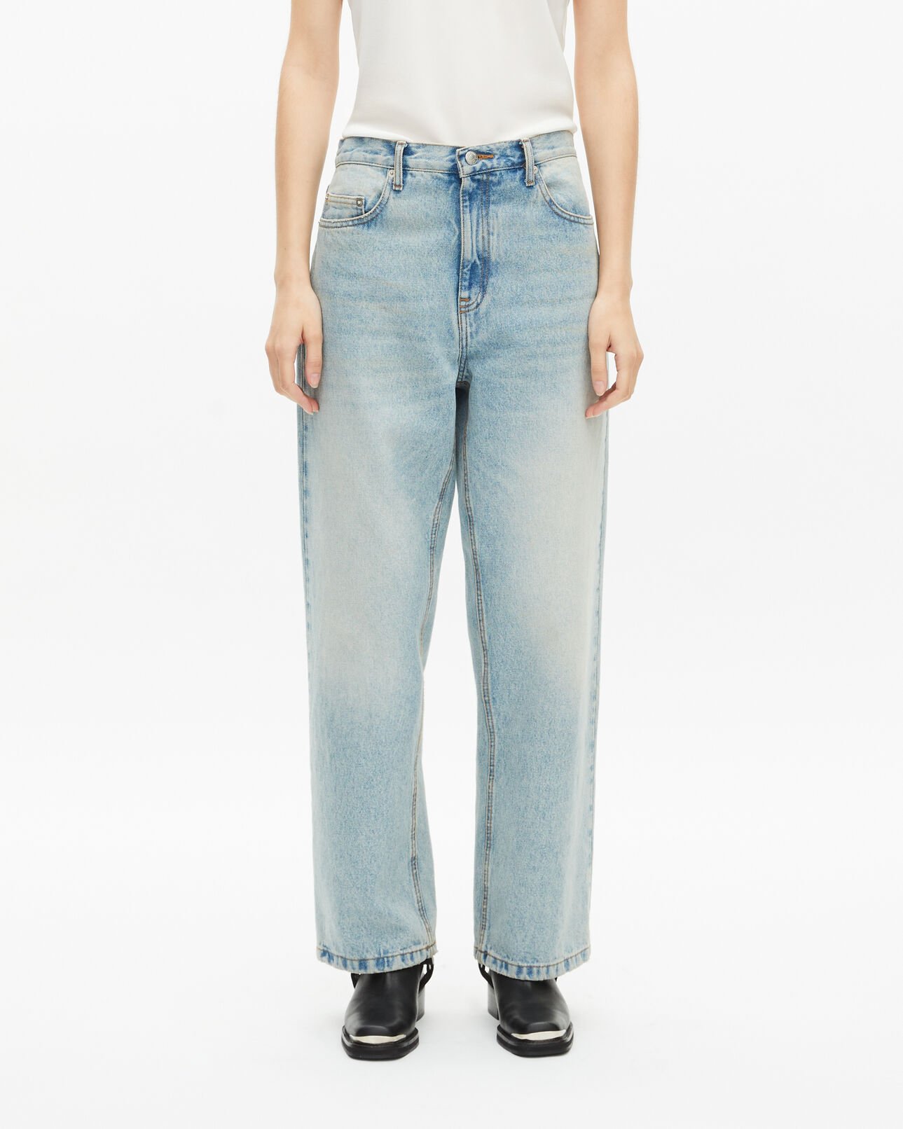 The Kooples F BLUE BLEACHED / NAVY light blue boyfriend jeans
