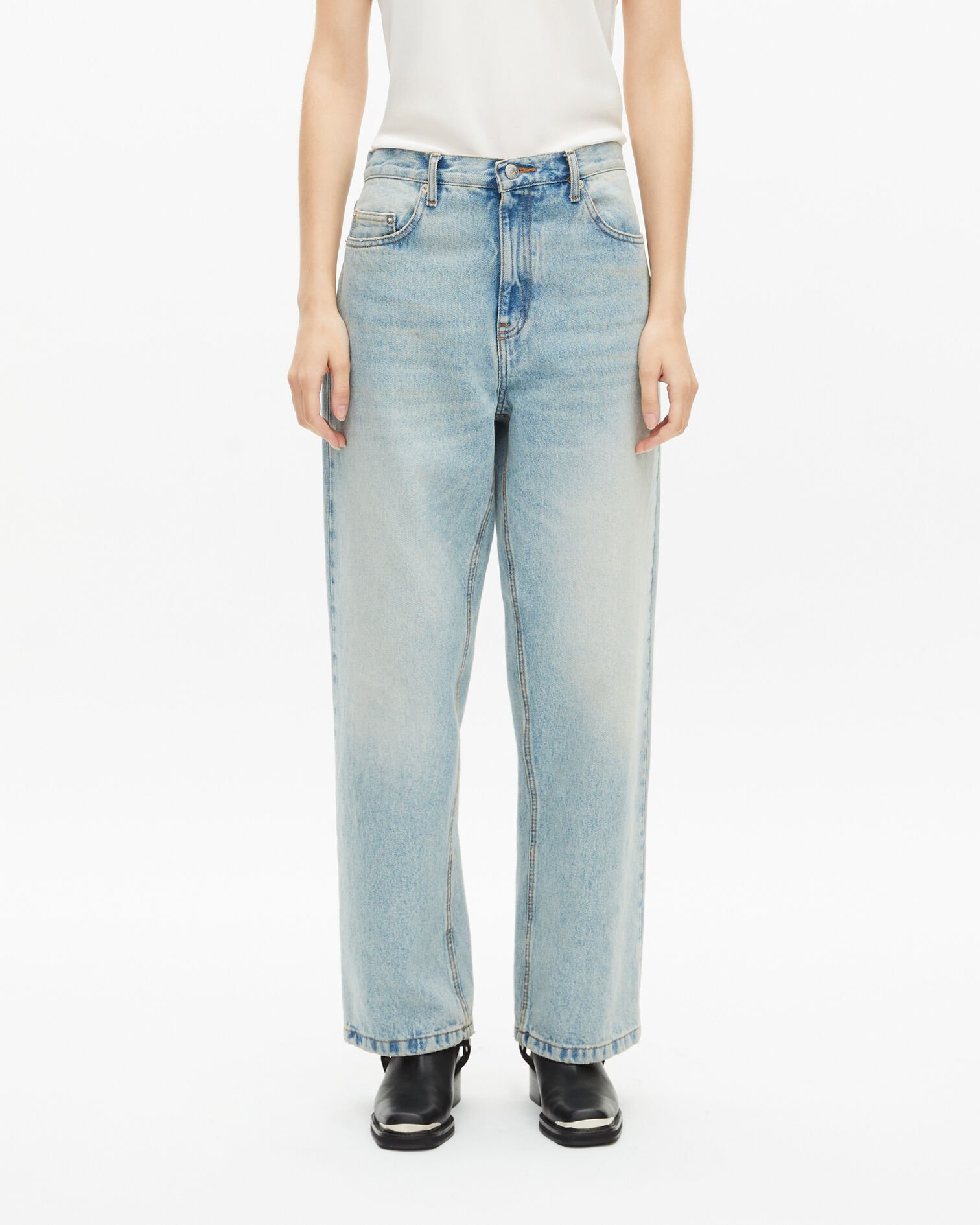 Light blue boyfriend jeans, BLUE BLEACHED / NAVY, hi-res image number null